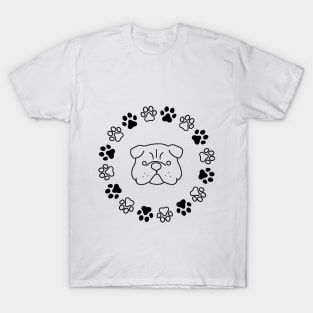 pug paw pattern T-Shirt